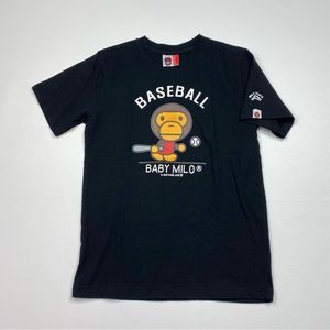 Boy’s BAPE A Bathing Ape x Baby Milo Baseball Short Sleeve T-Shirt Size Medium